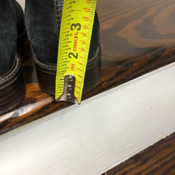 Tory Burch Black Suede Leather Cuff Mid Calf Boots Size 7 - Picture 15 of 16